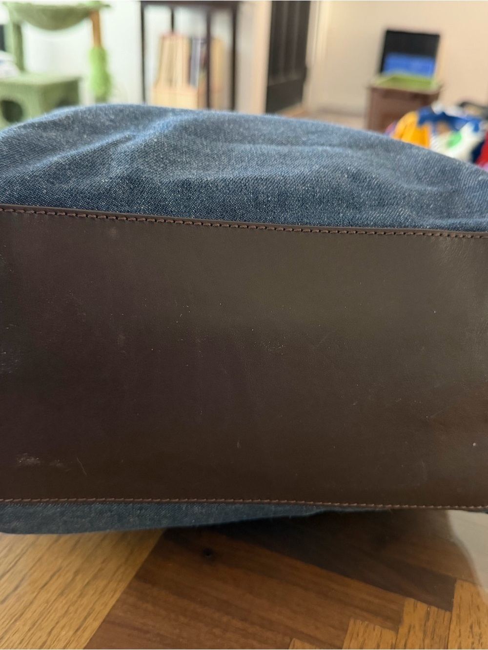 kate spade Denim Bow-Accent Shoulder Bag - Picture 7 of 9